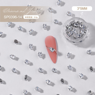 20 komada luksuznih dijamanata s kandžama privjesci za nokte s dijamantima za ukrašavanje noktiju Zlato Srebro Ravni nakit Dragulji Pribor za manikuru