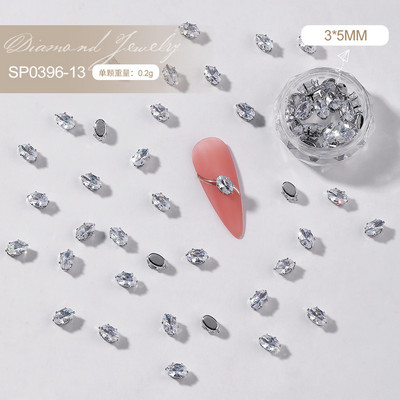 20 komada luksuznih dijamanata s kandžama privjesci za nokte s dijamantima za ukrašavanje noktiju Zlato Srebro Ravni nakit Dragulji Pribor za manikuru