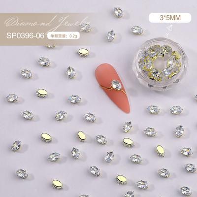 20 komada luksuznih dijamanata s kandžama privjesci za nokte s dijamantima za ukrašavanje noktiju Zlato Srebro Ravni nakit Dragulji Pribor za manikuru