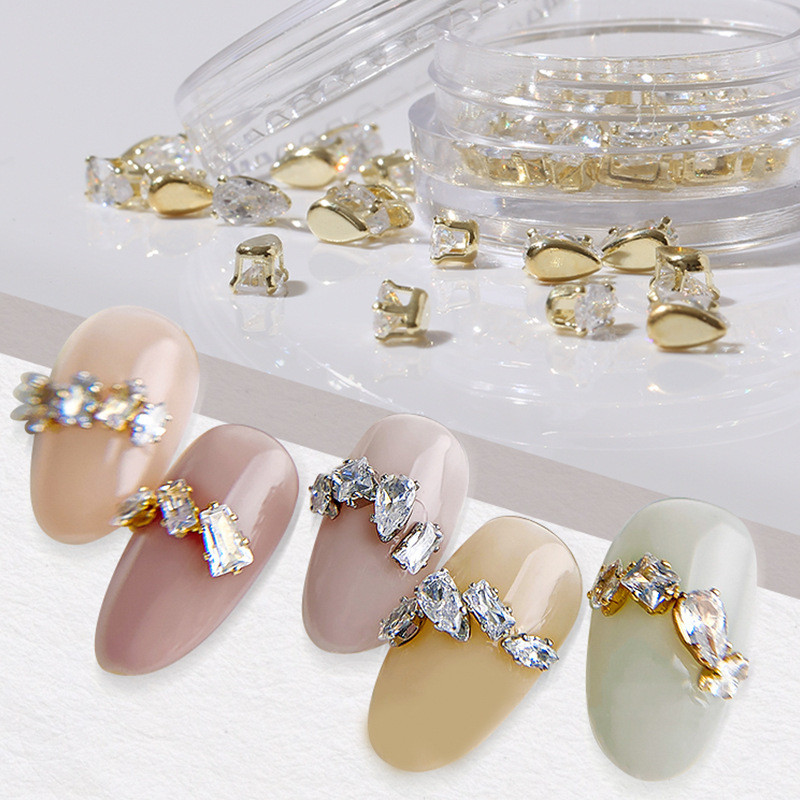 20 komada luksuznih dijamanata s kandžama privjesci za nokte s dijamantima za ukrašavanje noktiju Zlato Srebro Ravni nakit Dragulji Pribor za manikuru