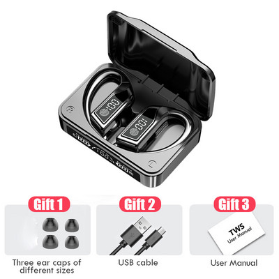 Αθλητικά ακουστικά Bluetooth BT 5.2 9D Bass Stereo Sport Earbuds with Mic Earphone Ασύρματα αθλητικά ακουστικά για τρέξιμο μπλουζ