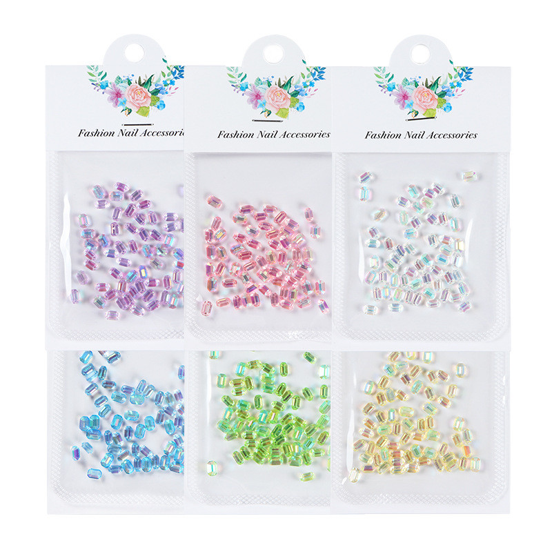 40 kom. Ukrasni kamenčići za nokte Pravokutni kristalni sjajni 3D dragi kamen Manikura Nail Art Decoration Charms Nakit Dodaci