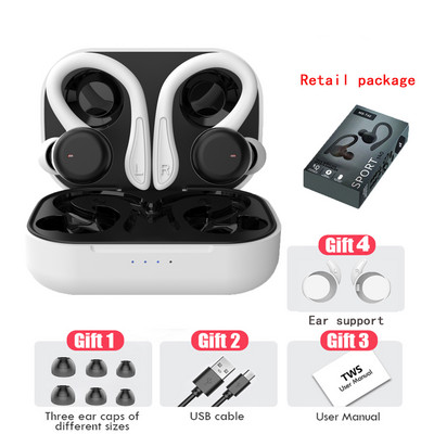 Căști fără fir Bluetooth sport cu microfon Cârlige pentru urechi sport rezistente la apă Căști fără fir cu muzică stereo Hifi pentru telefon