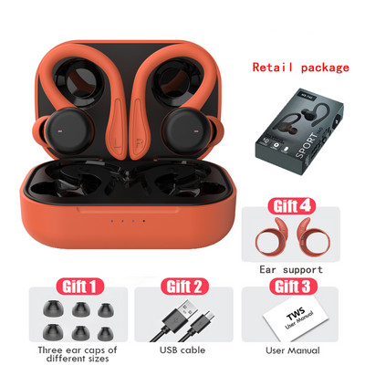 Căști fără fir Bluetooth sport cu microfon Cârlige pentru urechi sport rezistente la apă Căști fără fir cu muzică stereo Hifi pentru telefon