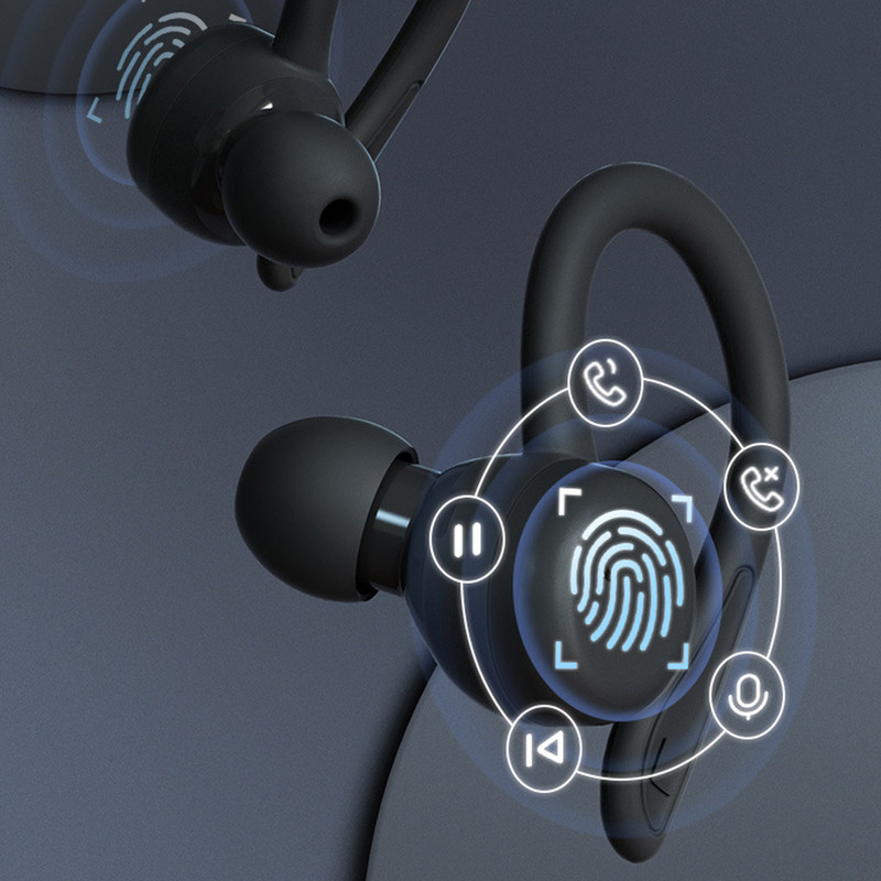 Căști fără fir Bluetooth sport cu microfon Cârlige pentru urechi sport rezistente la apă Căști fără fir cu muzică stereo Hifi pentru telefon