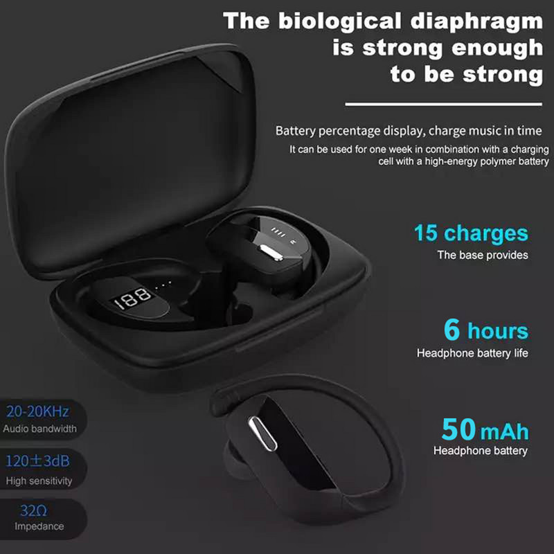 Športové bezdrôtové Bluetooth slúchadlá s mikrofónom, vodotesné IPX5, športové slúchadlá s háčikom na uši, HiFi stereo hudobné slúchadlá