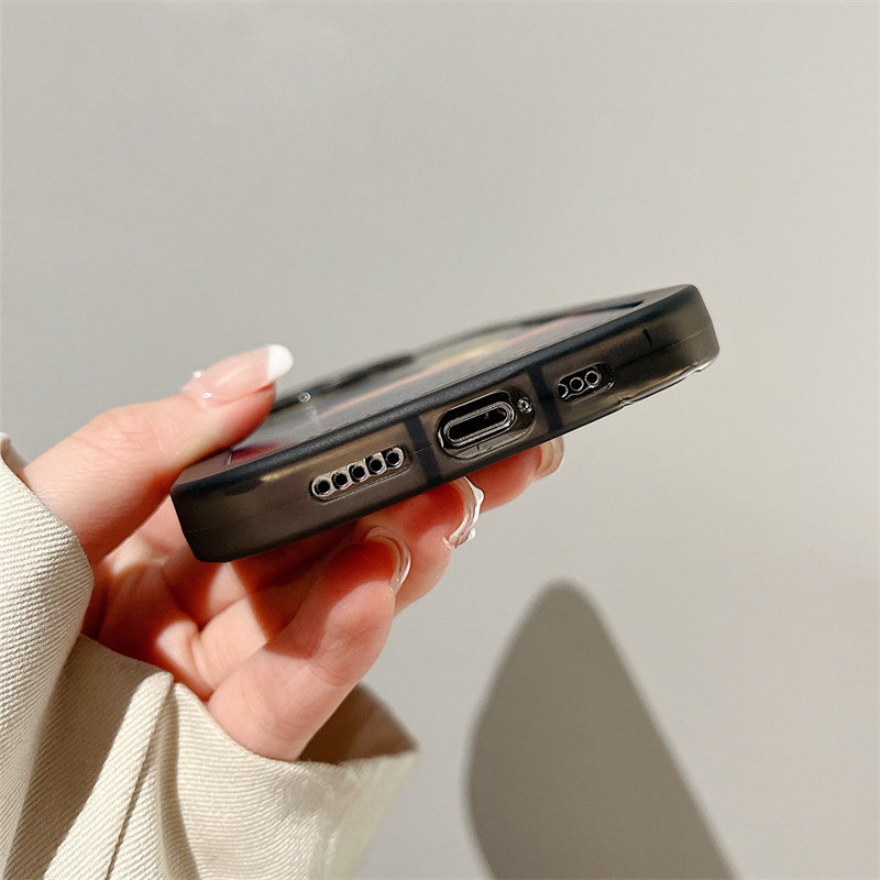 INS Sunset Sea Round Защитен обектив Калъф за телефон за iPhone 13 12 11 Pro Max XS Max XR X Удароустойчива броня Мек силиконов 13 капак