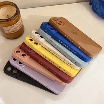 Θήκη τηλεφώνου Soft Candy Color Love Heart Frame για iPhone 11 12 13 Pro Max X XR XS Max 7 8 Plus Προστασία φακού Αντικραδασμικό κάλυμμα