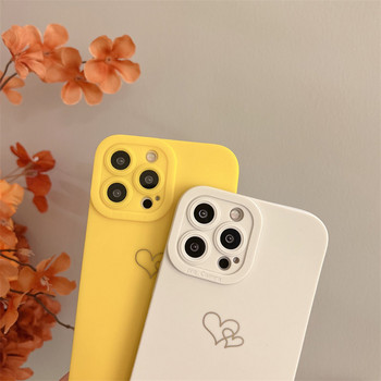 Θήκη τηλεφώνου Soft Candy Color Love Heart Frame για iPhone 11 12 13 Pro Max X XR XS Max 7 8 Plus Προστασία φακού Αντικραδασμικό κάλυμμα