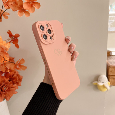 Soft Candy Color Love Heart Frame tālruņa korpuss iPhone 11 12 13 Pro Max X XR XS Max 7 8 Plus objektīva aizsardzībai triecienizturīgs vāciņš
