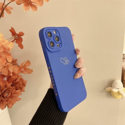 Soft Candy Color Love Heart Frame tālruņa korpuss iPhone 11 12 13 Pro Max X XR XS Max 7 8 Plus objektīva aizsardzībai triecienizturīgs vāciņš