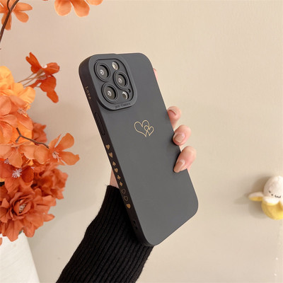 Soft Candy Color Love Heart Frame tālruņa korpuss iPhone 11 12 13 Pro Max X XR XS Max 7 8 Plus objektīva aizsardzībai triecienizturīgs vāciņš