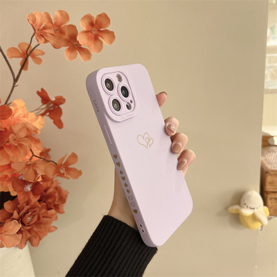 Soft Candy Color Love Heart Frame tālruņa korpuss iPhone 11 12 13 Pro Max X XR XS Max 7 8 Plus objektīva aizsardzībai triecienizturīgs vāciņš
