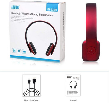 August EP636 Ασύρματα ακουστικά Bluetooth με μικρόφωνο/NFC Άνετα στο αυτί HIFI Bluetooth v4.1 Ακουστικά για υπολογιστή, Smartphone
