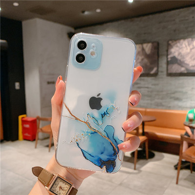 Prozirna telefonska maska s akvarelom za iPhone 13 12 11 14 Pro Max X XR XS Max 7 8 Plus mekana TPU Coque maska otporna na udarce