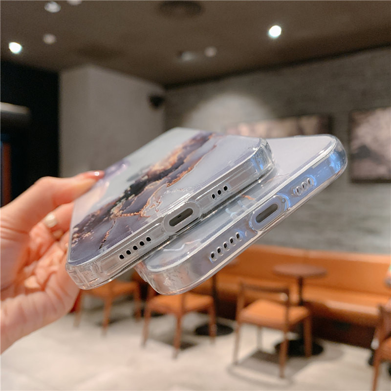 Husa de telefon transparenta cu pictura in acuarela pentru iPhone 13 12 11 14 Pro Max X XR XS Max 7 8 Plus Husa moale TPU rezistenta la socuri