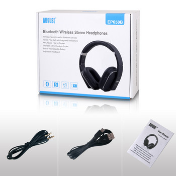 Август EP650 Bluetooth безжични слушалки с микрофон/NFC/APP Over Ear Bluetooth 4.2 стерео музика aptX-LL слушалки за телевизор, телефон