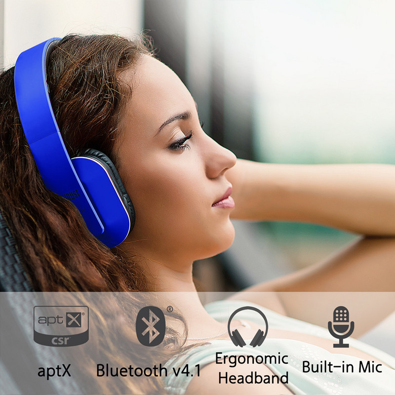 August EP650 Bluetoothi juhtmevabad kõrvaklapid aptX-LL/NFC/3,5 mm helisisendiga Bluetooth 4.2 stereomuusika peakomplekt telerile, arvutile