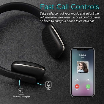 August EP636 Ασύρματα ακουστικά Bluetooth με μικρόφωνο, NFC On-ear Stereo Music Ακουστικά Bluetooth 4.1 για κινητό τηλέφωνο, υπολογιστή