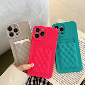 Držač vrećice za kartice Silikonska rešetkasta telefonska torbica za iPhone 14 11 12 13 Pro Max X XR XS Max 14 Plus Zaštitna maska za objektiv u boji slatkiša