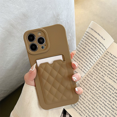 Držač vrećice za kartice Silikonska rešetkasta telefonska torbica za iPhone 14 11 12 13 Pro Max X XR XS Max 14 Plus Zaštitna maska za objektiv u boji slatkiša