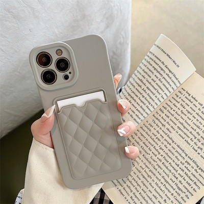 Držač vrećice za kartice Silikonska rešetkasta telefonska torbica za iPhone 14 11 12 13 Pro Max X XR XS Max 14 Plus Zaštitna maska za objektiv u boji slatkiša