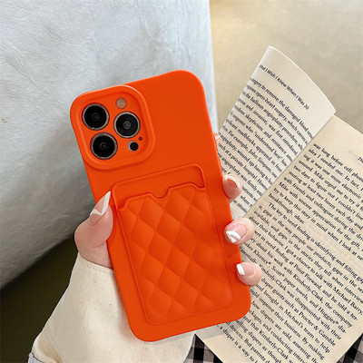 Držač vrećice za kartice Silikonska rešetkasta telefonska torbica za iPhone 14 11 12 13 Pro Max X XR XS Max 14 Plus Zaštitna maska za objektiv u boji slatkiša