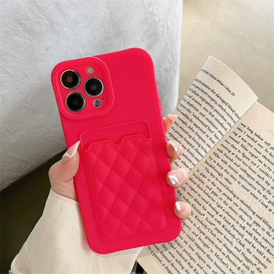 Držač vrećice za kartice Silikonska rešetkasta telefonska torbica za iPhone 14 11 12 13 Pro Max X XR XS Max 14 Plus Zaštitna maska za objektiv u boji slatkiša