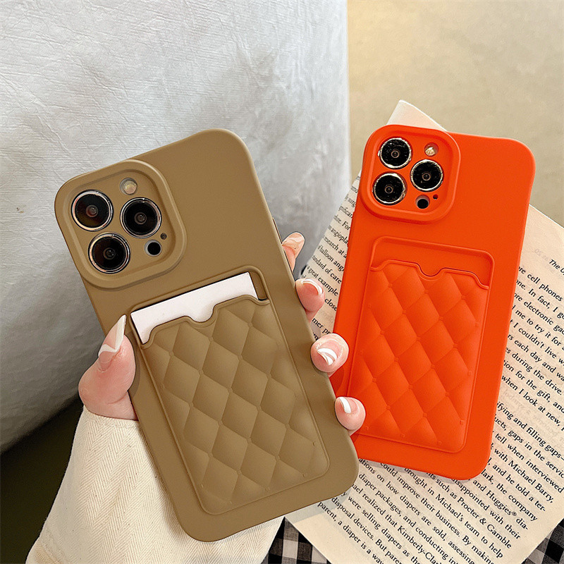 Držač vrećice za kartice Silikonska rešetkasta telefonska torbica za iPhone 14 11 12 13 Pro Max X XR XS Max 14 Plus Zaštitna maska za objektiv u boji slatkiša