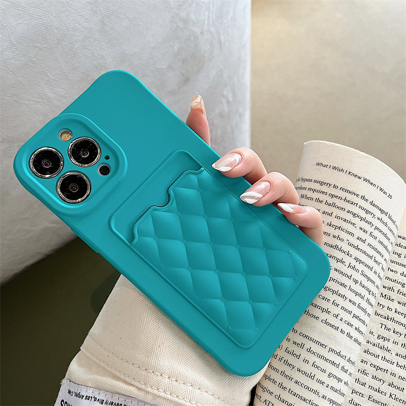 Držač vrećice za kartice Silikonska rešetkasta telefonska torbica za iPhone 14 11 12 13 Pro Max X XR XS Max 14 Plus Zaštitna maska za objektiv u boji slatkiša