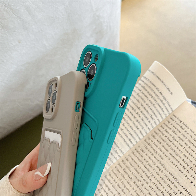 Držač vrećice za kartice Silikonska rešetkasta telefonska torbica za iPhone 14 11 12 13 Pro Max X XR XS Max 14 Plus Zaštitna maska za objektiv u boji slatkiša