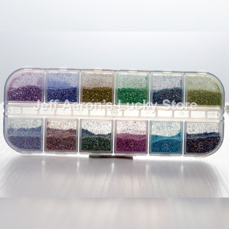 12 Pearl Light Color Glitter gél körömlakk por por kaméleon körömdíszítéshez manikűr kellék eszköz
