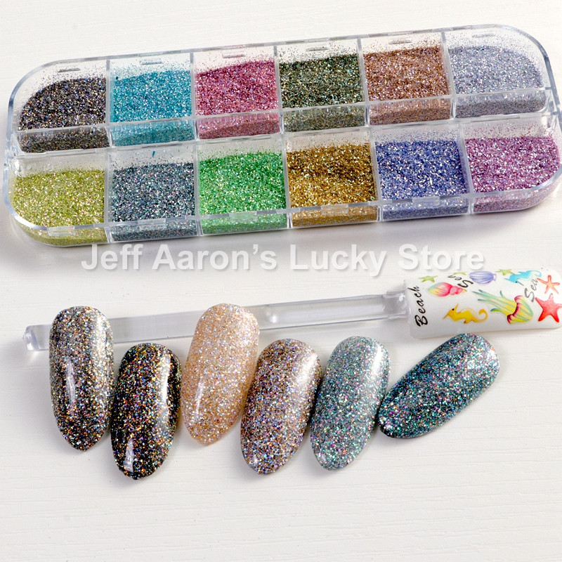 12 Pearl Light Color Glitter gél körömlakk por por kaméleon körömdíszítéshez manikűr kellék eszköz