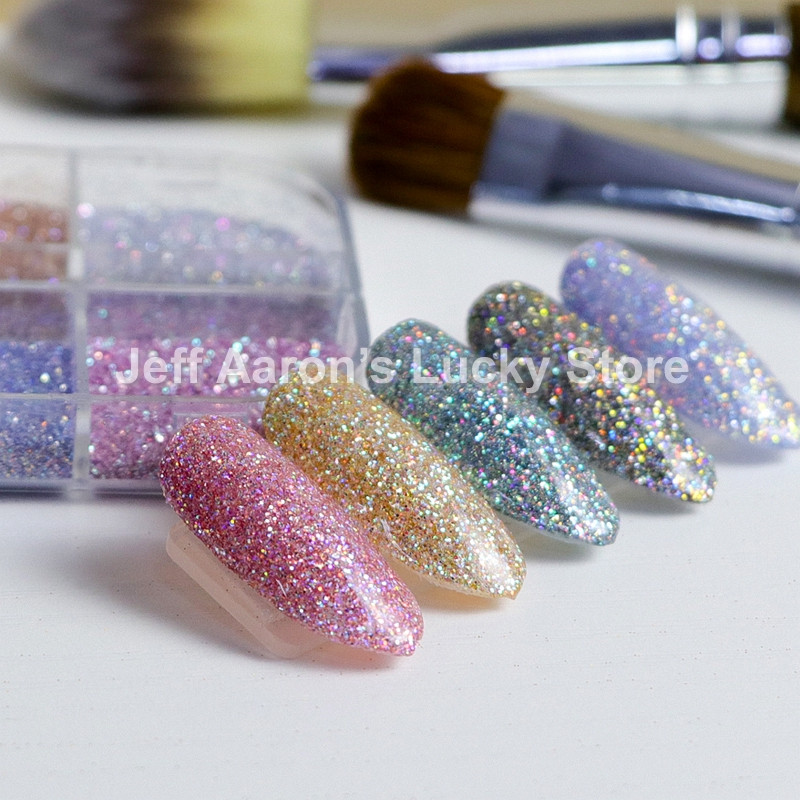 12 Pearl Light Color Glitter gél körömlakk por por kaméleon körömdíszítéshez manikűr kellék eszköz