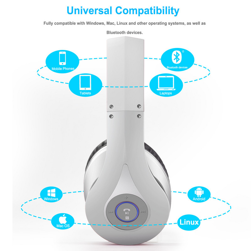 August EP640B Bluetoothi juhtmevabad kõrvaklapid mikrofoniga / NFC Over Ear BT4.1 HiFi Stereo APTX peakomplekt 2 Bluetooth-seadmele