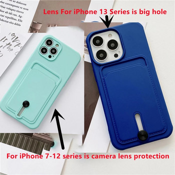 Θήκη τηλεφώνου Candy Color Liquid Silicone Pollethold Poll Case για iPhone 14 13 Pro Max 12 11 XR X XS Max 7Plus, αντικραδασμικό μαλακό κάλυμμα