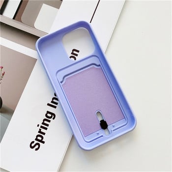 Θήκη τηλεφώνου Candy Color Liquid Silicone Pollethold Poll Case για iPhone 14 13 Pro Max 12 11 XR X XS Max 7Plus, αντικραδασμικό μαλακό κάλυμμα