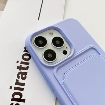 Θήκη τηλεφώνου Candy Color Liquid Silicone Pollethold Poll Case για iPhone 14 13 Pro Max 12 11 XR X XS Max 7Plus, αντικραδασμικό μαλακό κάλυμμα