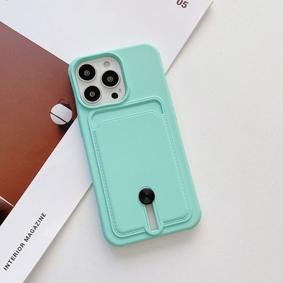 Husa de telefon portofel din silicon lichid de culoare caramelă, suport pentru carduri, pentru iPhone 14 13 Pro Max 12 11 XR X XS Max 7Plus husă moale rezistentă la șocuri