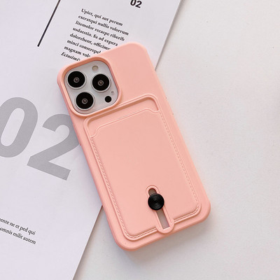 Husa de telefon portofel din silicon lichid de culoare caramelă, suport pentru carduri, pentru iPhone 14 13 Pro Max 12 11 XR X XS Max 7Plus husă moale rezistentă la șocuri