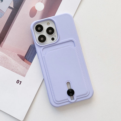Husa de telefon portofel din silicon lichid de culoare caramelă, suport pentru carduri, pentru iPhone 14 13 Pro Max 12 11 XR X XS Max 7Plus husă moale rezistentă la șocuri