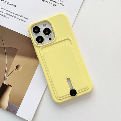 Husa de telefon portofel din silicon lichid de culoare caramelă, suport pentru carduri, pentru iPhone 14 13 Pro Max 12 11 XR X XS Max 7Plus husă moale rezistentă la șocuri
