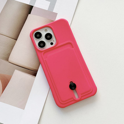 Husa de telefon portofel din silicon lichid de culoare caramelă, suport pentru carduri, pentru iPhone 14 13 Pro Max 12 11 XR X XS Max 7Plus husă moale rezistentă la șocuri