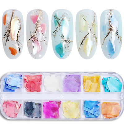 12 Color Laser Firework Glitter Gel Βερνίκι νυχιών πούλιες πούλιες Paillette ακανόνιστου σχήματος Chameleon για διακοσμήσεις νυχιών