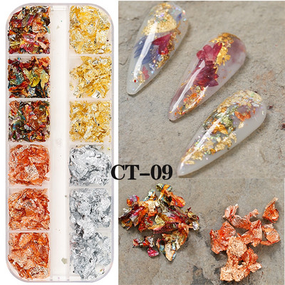 12 Color Laser Firework Glitter Gel Βερνίκι νυχιών πούλιες πούλιες Paillette ακανόνιστου σχήματος Chameleon για διακοσμήσεις νυχιών