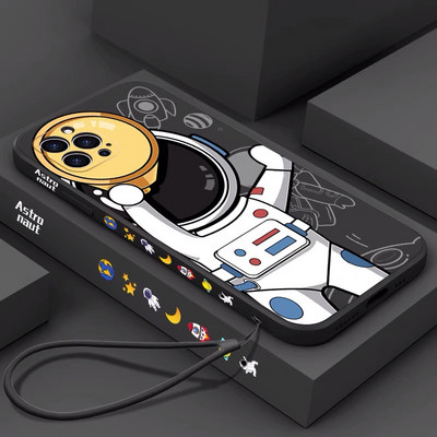 Armas Astronaut Käsipaelaga telefoniümbris iPhone 14 Pro Max 11 12 Pro 13 Pro Max XS Max XR X 8 7 Plus SE pehme kaitseraua tagakaas