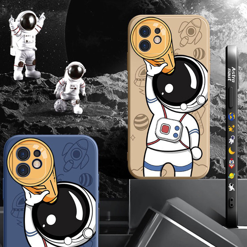 Armas Astronaut Käsipaelaga telefoniümbris iPhone 14 Pro Max 11 12 Pro 13 Pro Max XS Max XR X 8 7 Plus SE pehme kaitseraua tagakaas