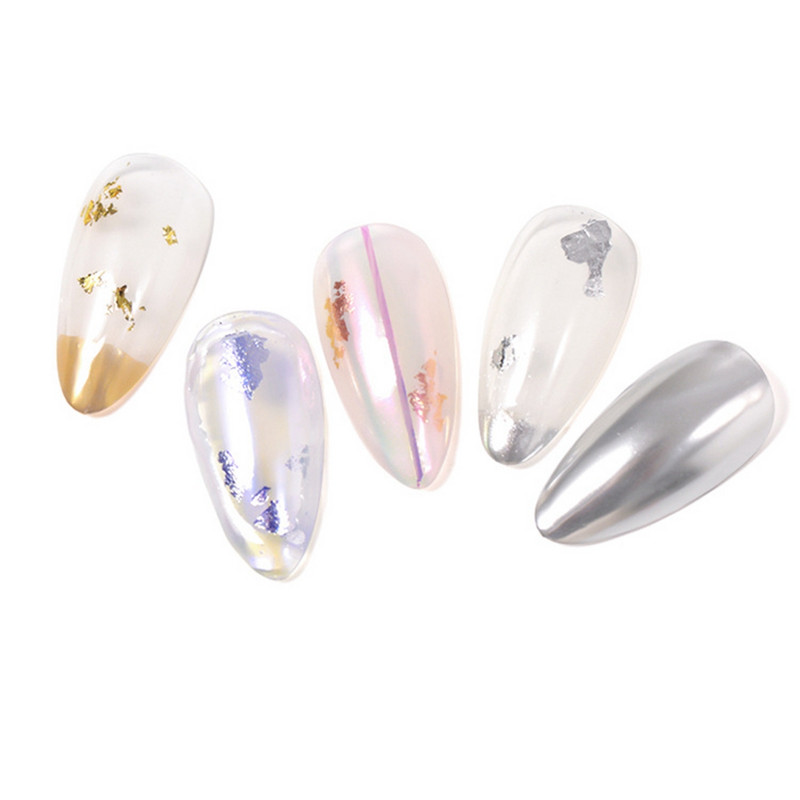 3 szín Holografikus Lézer Aurora Solid Mirror Köröm Glitter Púder Köröm UV Gél Lakk Pigment Nail Art Dekorációk Kiegészítők