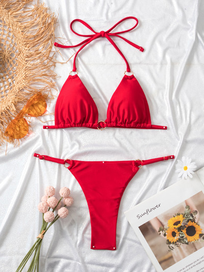 Zrtak Bikini Sexy Triangle Adjust Μαγιό Γυναικείο μαγιό Qullow Out Ποιοτικό πτυχωτό γυναικείο σετ μπικίνι διπλής όψεως