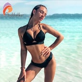 Andzhelika Solid Push Up bikini női kötszeres bikini szettek fürdőruha szexi kötőfék, kétrészes strandruha 2022 fürdőruha fürdőruha